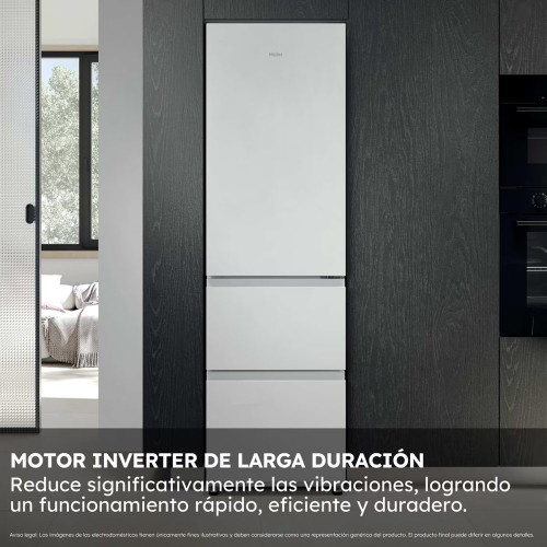 Frigorífico Combi Haier Total No Frost 3D 55 Series 3 - HTR3518ENMW Blanco