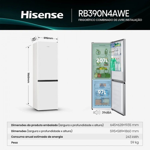 Frigorífico Combi Hisense RB390N4AWE