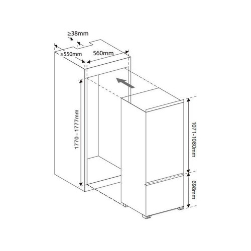 Frigorífico Combi Integrable BECKEN COMBI BBIC2341N2 (Estático - 177 cm - 250 L - Blanco)