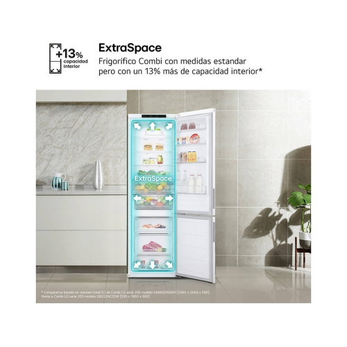 Frigorífico Combi LG GBV21NCDSW (No Frost - 186 cm - 344 L - Blanco)