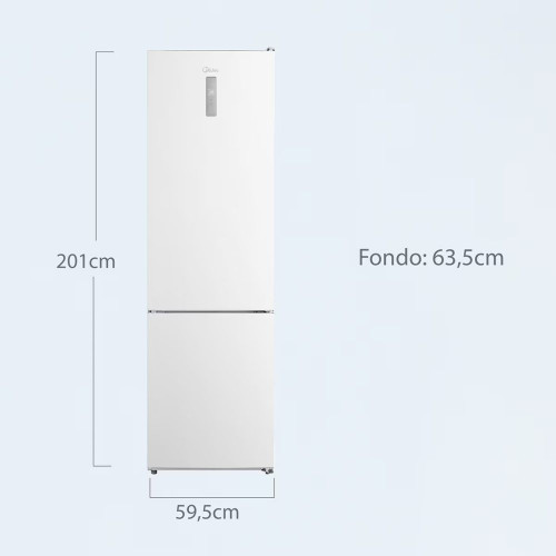 Frigorífico combi Midea Total No Frost - MDRB489FGE01OE Blanco