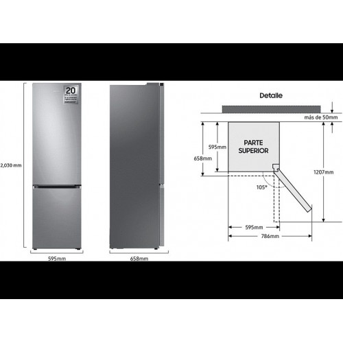 Frigorífico combi Samsung Smart RB38C605DS9/EF No Frost