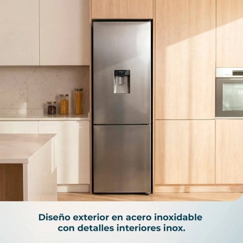 Frigorífico Combi Total No Frost de 322L Bolero CoolMarket Combi 322i WD Inox E. 185,5x59,5cm Cecotec