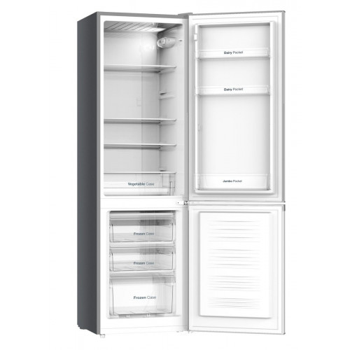 Frigorífico Combi VOK 244L - 180cm, Cíclico, Cajón Fresh, Puertas Reversibles, Luz LED, Inox, EVR-244DEI