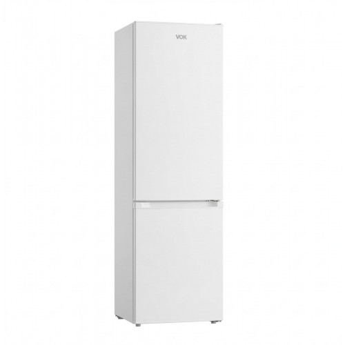Frigorífico Combi VOK de 244L - 180 cm, Clase E, Cajón Fresh, Luz LED, Puertas Reversibles, Estanterias de Cristal Reforzado, Blanco, EVR-244DEW