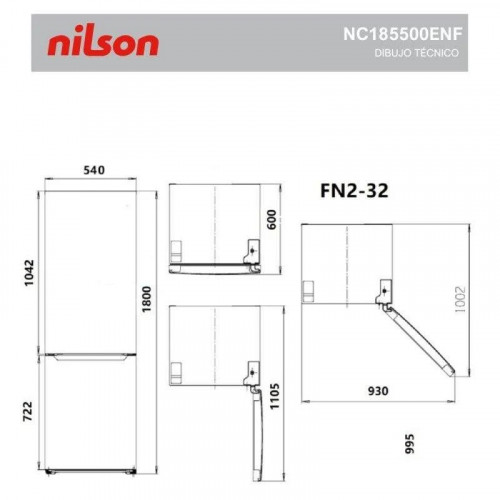 Frigorífico Combinado Nilson Nc185500enf