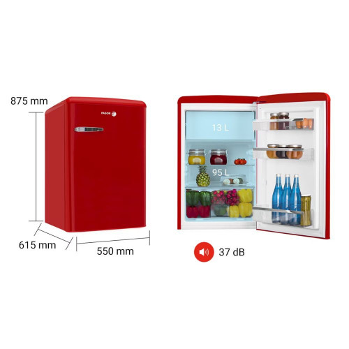Frigorífico Mini Fagor frio estático - 3FFV-855R Rojo
