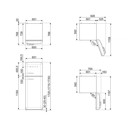 Frigorífico Smeg FAB30RCR5