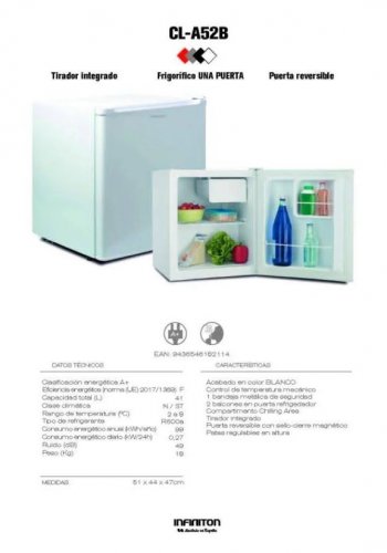 Frigorífico Table top Infiniton CL-a52b