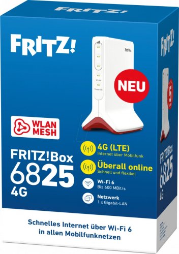 FRITZ!Box 6825 4G - Router móvil - Wi-Fi6