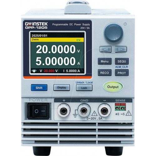 Fuente de alimentación de laboratorio, 0 - 20 V, 0 - 5 A, 100 W,