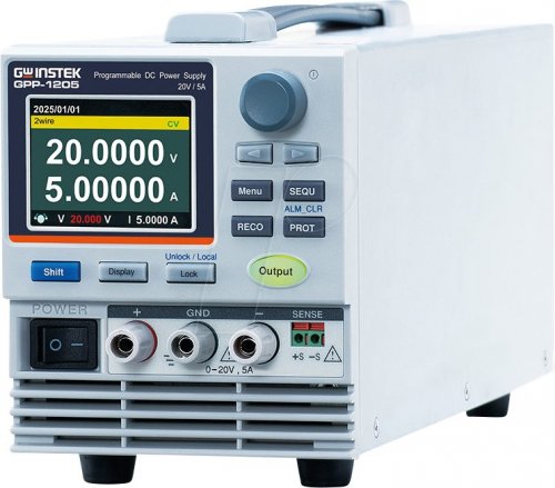 Fuente de alimentación de laboratorio, 0 - 20 V, 0 - 5 A, 100 W,