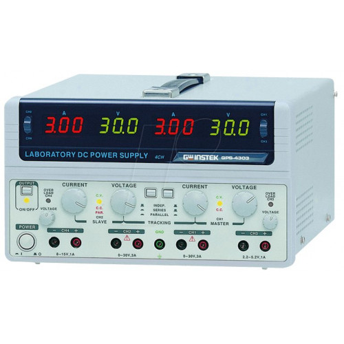 Fuente de alimentación de laboratorio, 0 - 30 V, 0 - 3 A,