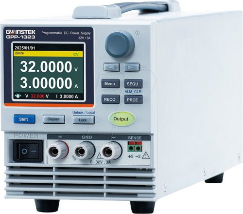 Fuente de alimentación de laboratorio, 0 - 32 V, 0 - 3 A, 100 W,