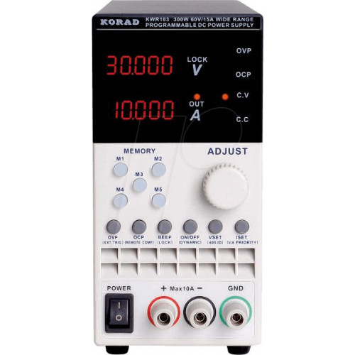 Fuente de alimentación de laboratorio, 0 - 60 V, 0 - 15 A, 300 W