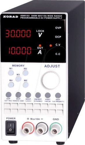 Fuente de alimentación de laboratorio, 0 - 60 V, 0 - 15 A, 300 W