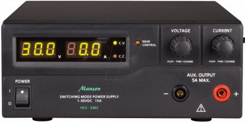 Fuente de alimentación de laboratorio, 1-32 V, 0-15 A, es