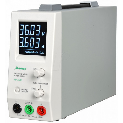 Fuente de alimentación de laboratorio, 1 – 36 V, 0