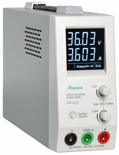 Fuente de alimentación de laboratorio, 1 – 36 V, 0