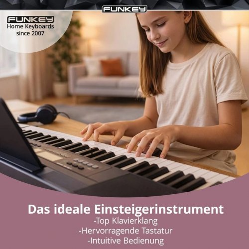 FunKey 61 Performer Set Negro incl. Soporte Para Teclado + Banco