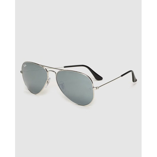 Gafas de sol RB3025 AVIATOR LARGE METAL unisex piloto en metal con lente espejada Plata