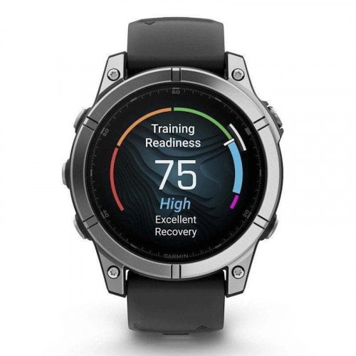 Garmin Fenix E 47mm Reloj Smartwatch Acero Inoxidable con Correa de Silicona Negra