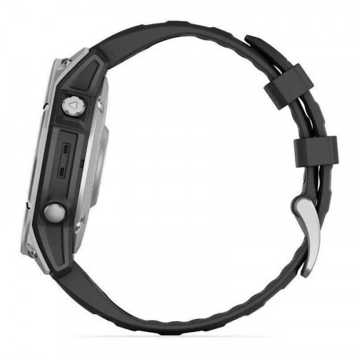Garmin Fenix E 47mm Reloj Smartwatch Acero Inoxidable con Correa de Silicona Negra