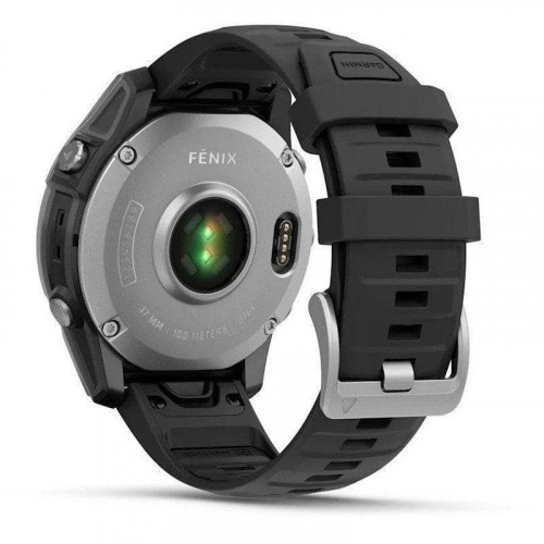 Garmin Fenix E 47mm Reloj Smartwatch Acero Inoxidable con Correa de Silicona Negra