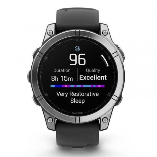 Garmin Fenix E 47mm Reloj Smartwatch Acero Inoxidable con Correa de Silicona Negra