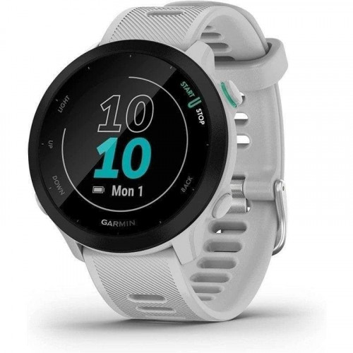 Garmin Forerunner 55 Bluetooth GPS 42mm MIP Blanco Resistencia Agua 5ATM Pulsómetro