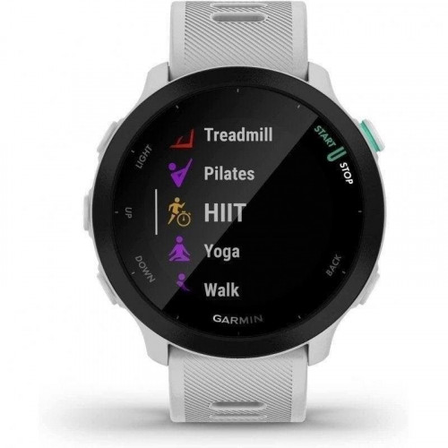 Garmin Forerunner 55 Bluetooth GPS 42mm MIP Blanco Resistencia Agua 5ATM Pulsómetro