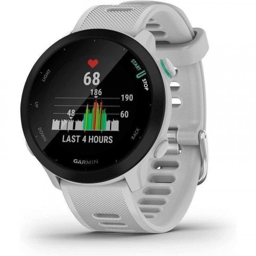 Garmin Forerunner 55 Bluetooth GPS 42mm MIP Blanco Resistencia Agua 5ATM Pulsómetro