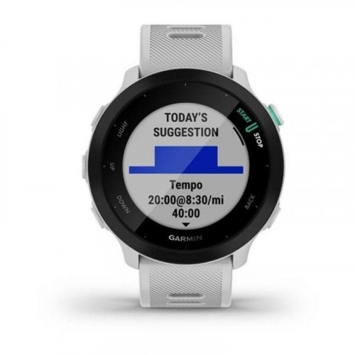 Garmin Forerunner 55 Bluetooth GPS 42mm MIP Blanco Resistencia Agua 5ATM Pulsómetro