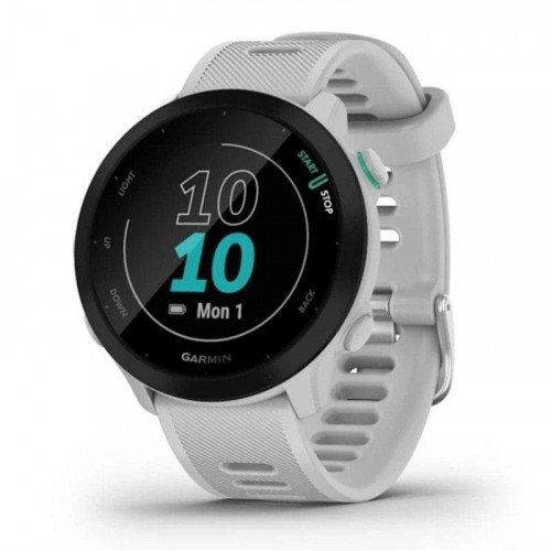 Garmin Forerunner 55 Bluetooth GPS 42mm MIP Blanco Resistencia Agua 5ATM Pulsómetro
