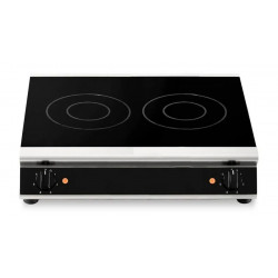 gastrodomus Cocina de sobremesa en vitrocerámica profesional 2 zonas de cocción L 570 mm x P 510 mm x A 120 mm