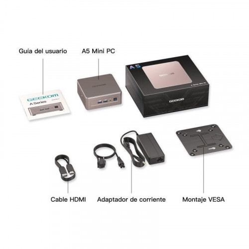 GEEKOM Mini PC A5 Ryzen 7 5825U 16GB RAM 512GB + Win11 Pro