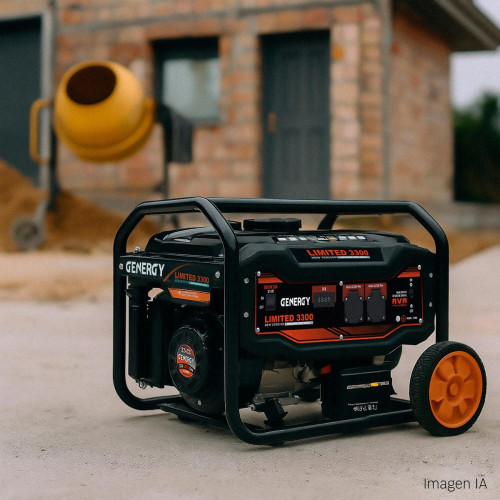 Generador GENERGY LIMITED3300 – 3300W de salida máxima a 230V – Salida estabilizada AVR – Arranque eléctrico - Obras, Emergencias y Vivienda Aislada