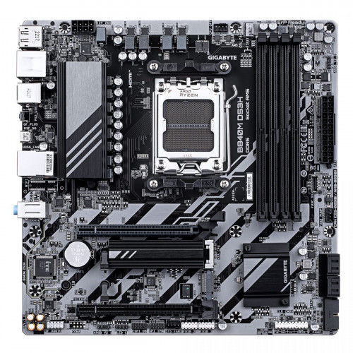 GIGABYTE AMD B840M DS3H Placa base - Procesadores AMD Ryzen 9000, VRM de 8+2+2 fases, hasta 8200 MHz DDR5, 2xPCIe 4.0 M.2, LAN 2.5GbE, USB 3.2 Gen 1