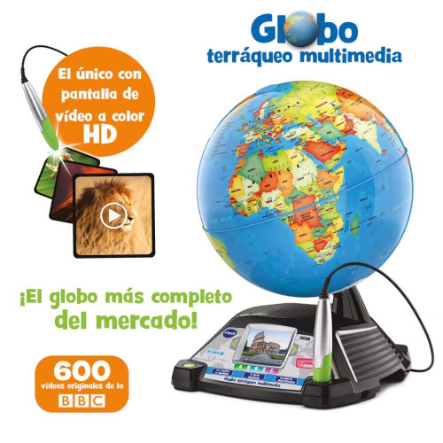 Globo terráqueo multimedia, Globo interactivo con pantalla y + 600 imágenes y vídeos de la BBC VTech