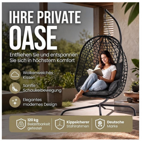 Goodsngadgets Hanging chair (S0VB506US45) Polyrattan grey