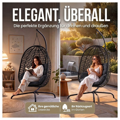 Goodsngadgets Hanging chair (S0VB506US45) Polyrattan grey