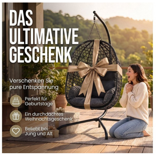 Goodsngadgets Hanging chair (S0VB506US45) Polyrattan grey