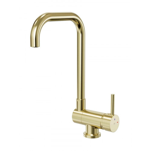 Grifo de cocina abatible ESSEBAGNO New Oslo oro cepillado.