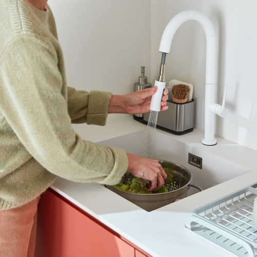 Grifo de cocina extraíble ESSEBAGNO PORTOFINO blanco