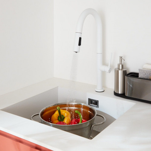 Grifo de cocina extraíble ESSEBAGNO PORTOFINO blanco