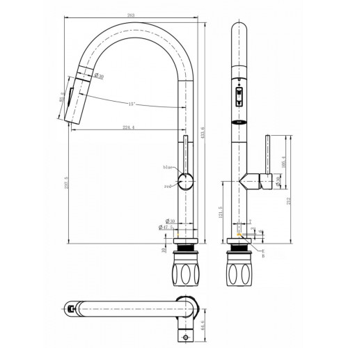 Grifo de cocina extraíble ESSEBAGNO PORTOFINO blanco