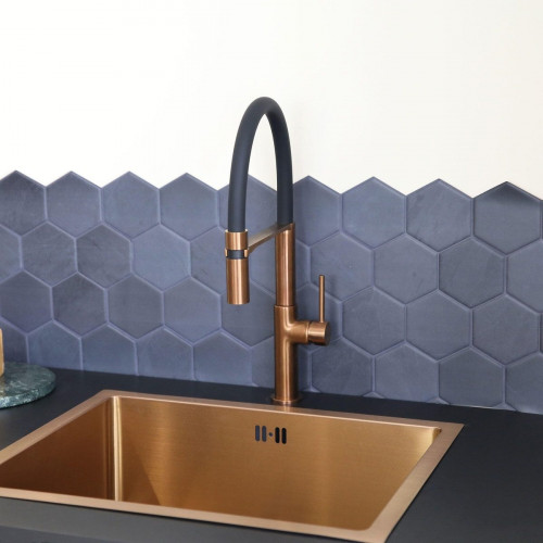 Grifo de cocina monomando alto+ducha ESSEBAGNO Magneto cobre