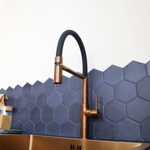 Grifo de cocina monomando alto+ducha ESSEBAGNO Magneto cobre