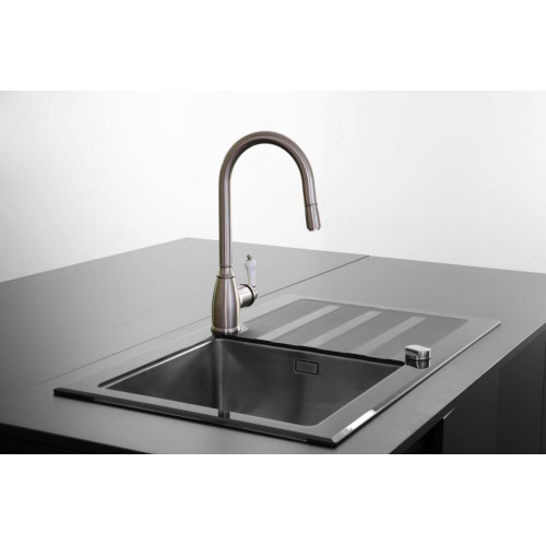 Grifo de cocina monomando alto+extraíble ESSEBAGNO Ascott en inox