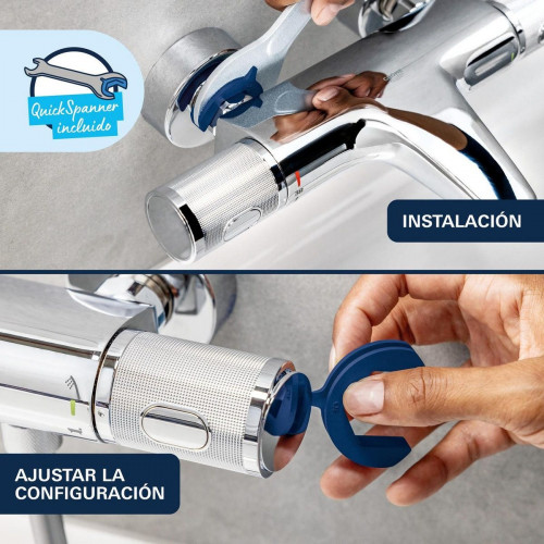 Grifo de ducha termostático GROHE Clova cromo brillo Antical Latón